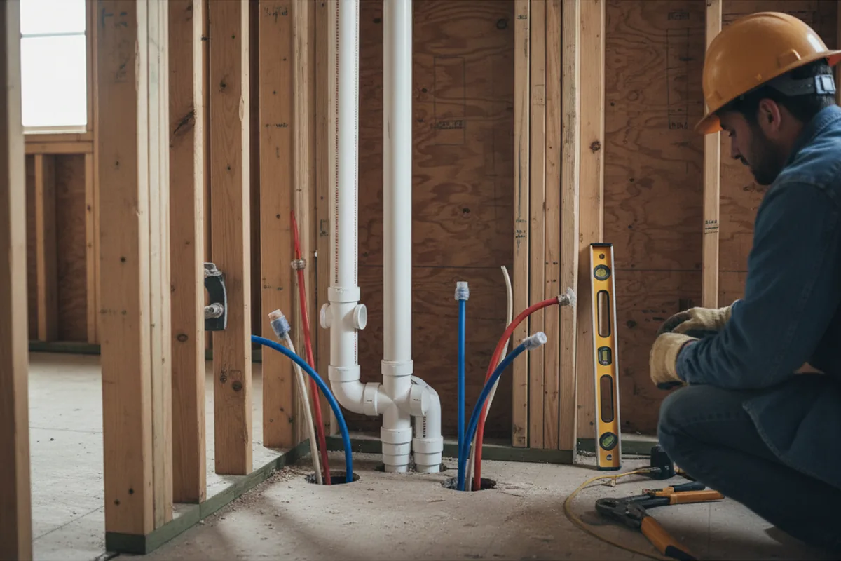 Drain and supply rough-in during Leak Detection in Nephi