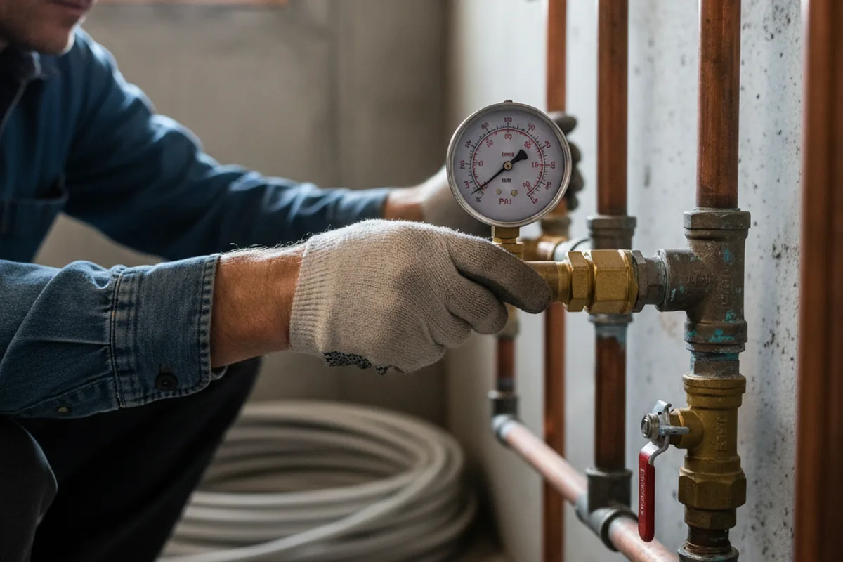 Pressure testing a repaired line during Water Line Repair in Nephi